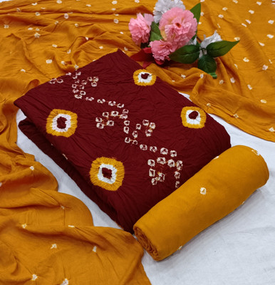 NIYAMI Viscose Rayon Polka Print, Printed, Self Design, Colorblock Salwar Suit Material