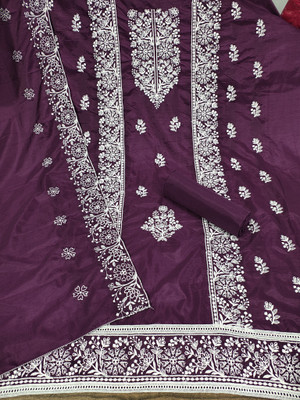 vyom creation Art Silk Embroidered Salwar Suit Material