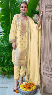 Fashion Care Chiffon Embroidered Salwar Suit Material