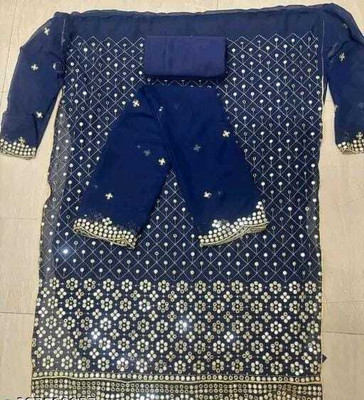ETHNICBRITY Georgette Embroidered Salwar Suit Material