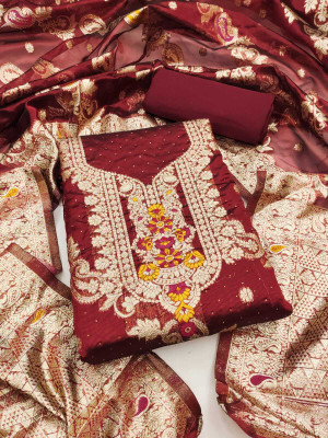 SWARNGANGA TEX Georgette Embroidered Salwar Suit Material