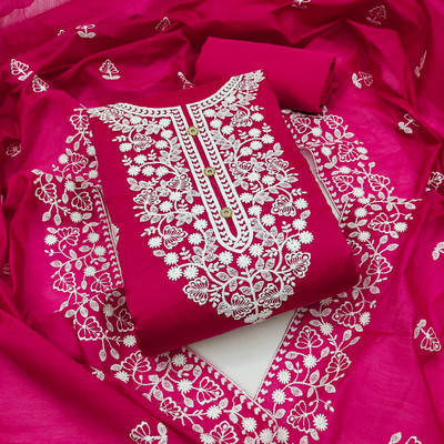 Nayanthara Trends Chanderi Embroidered Salwar Suit Material