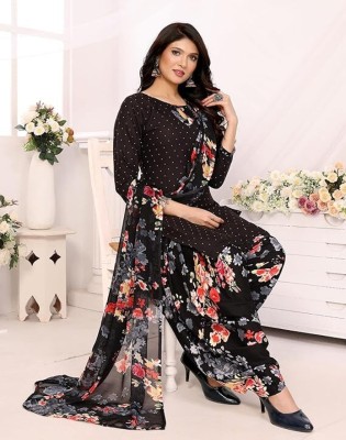 Varishtaa Cotton Blend Solid, Printed, Self Design, Geometric Print Salwar and Dupatta Material