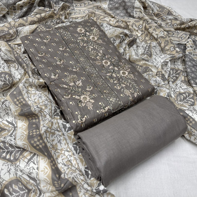 krishna boutique Pure Cotton Embroidered, Printed Salwar Suit Material