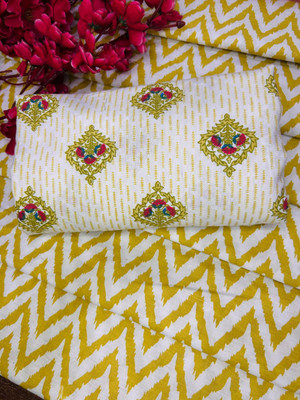 Samenterprises Khadi Cotton Printed Kurta & Palazzo Material