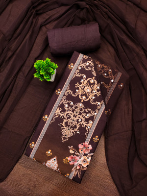 NEGRONISTAR Viscose Rayon Embroidered Salwar Suit Material