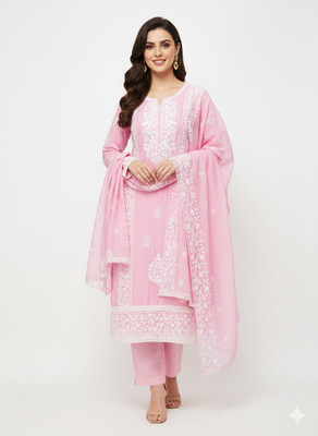 rang rani textiles Chanderi Embroidered Salwar Suit Material