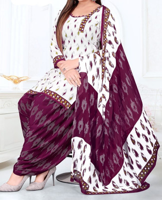 KP CLOTHING Crepe Printed Kurta & Patiyala Material