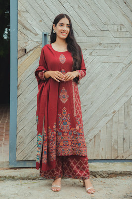 HouseOfCommon Wool Self Design Kurta & Palazzo Material