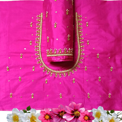 THE ZIVAA Art Silk Embellished Blouse Material