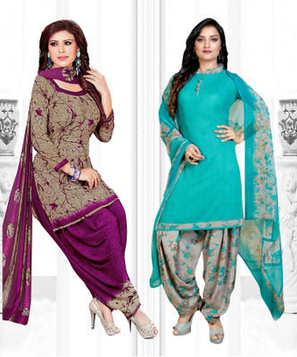 VERCO Crepe Printed Salwar Suit Material