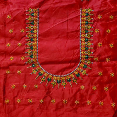 vishwambhari enterprise Art Silk Embroidered Blouse Material