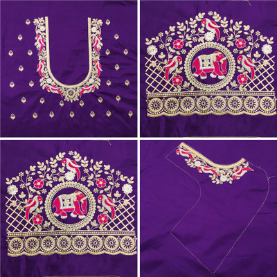 RAJVILASH Cotton Silk Embroidered Blouse Material