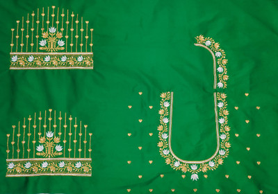 KASHTBHANJAN Cotton Silk Embroidered Blouse Material
