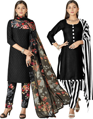Kashvi Crepe Printed, Striped Salwar Suit Material