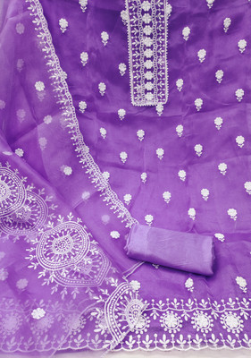 Ethnic Junction Organza Embroidered Salwar Suit Material