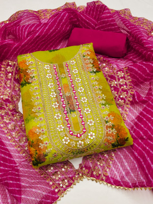 Nayanthara Trends Chanderi Embroidered Salwar Suit Material