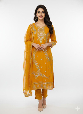 RAJGHARANA NX Chanderi Embroidered Salwar Suit Material