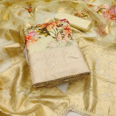 Divastri Organza Self Design Salwar Suit Material