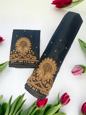 SM FASHION Silk Blend Embroidered Blouse Material