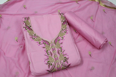 AniriFashions Cotton Silk Embellished Salwar Suit Material