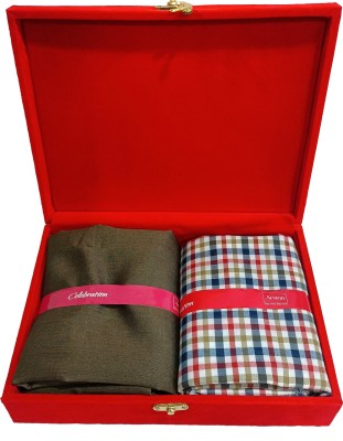 Arvind Cotton Blend Checkered, Self Design Shirt & Trouser Fabric