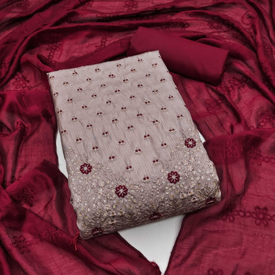 Divastri Silk Blend Embroidered Salwar Suit Material