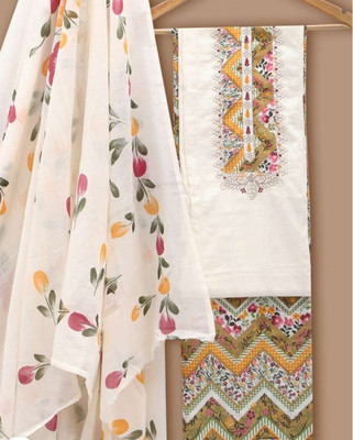 GC80 BY GAURI COLLECTION Pure Cotton Embroidered, Self Design Salwar Suit Material