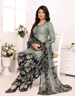 kritanya creation Crepe Printed Salwar Suit Material