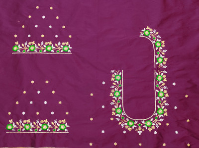 LEVIDE Cotton Silk Embroidered Blouse Material