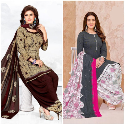 SIMPLYENTHIC Crepe Printed Kurta & Churidar Material