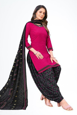 kritanya creation Crepe Floral Print Salwar Suit Material