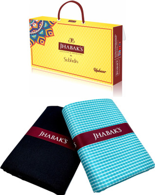 JHABAK'S Polyester Solid, Checkered Shirt & Trouser Fabric