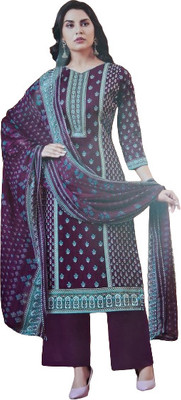 STApparel Pure Cotton Embellished, Printed Salwar Suit Material