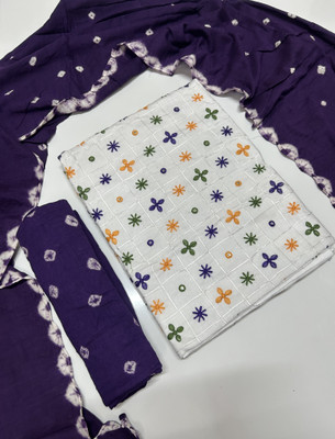 Drashti Creation Cotton Blend Embellished Salwar Suit Material