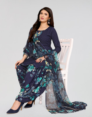 ALSHOP Crepe Self Design Salwar Suit Material