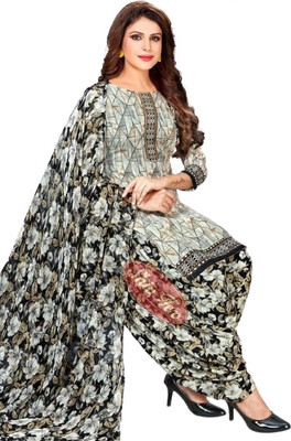 Sarvagny Crepe Polka Print Salwar Suit Material