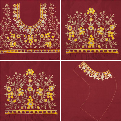 RAJVILASH Silk Blend Embroidered Blouse Material
