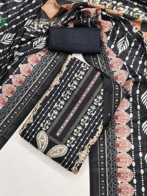 FLAPION CREATION Art Silk Graphic Print Salwar Suit Material