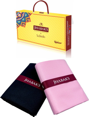 JHABAK'S Polyester Checkered, Solid Shirt & Trouser Fabric