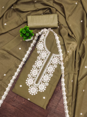 manvaa Georgette Embroidered Salwar Suit Material