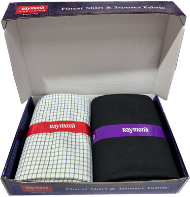 Raymond Cotton Blend Solid, Checkered Shirt & Trouser Fabric