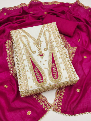 Divastri Art Silk Embroidered Salwar Suit Material