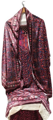 mega fashion studio Velvet Embellished, Floral Print, Printed Salwar Suit Material