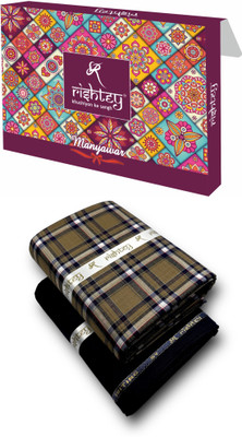 Rishtey Cotton Blend Solid, Checkered Shirt & Trouser Fabric