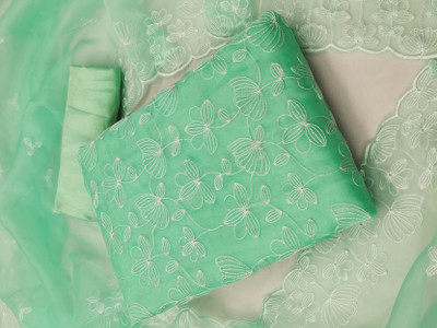 manvaa Organza Embroidered Salwar Suit Material