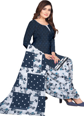 Threads Cotton Blend Floral Print Salwar Suit Material
