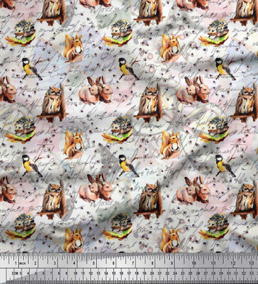 Soimoi Pure Cotton Animal Print Multi-purpose Fabric