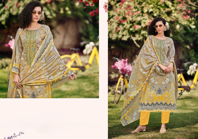The ASAR Pure Cotton Embroidered, Printed Salwar Suit Material
