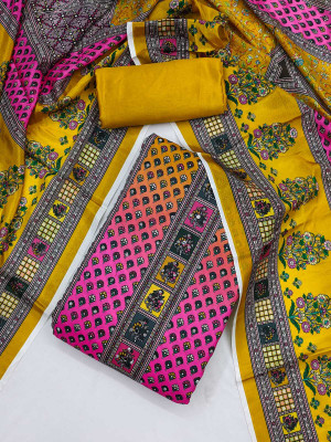 MAHAKAL TEXTILE Art Silk Graphic Print Salwar Suit Material